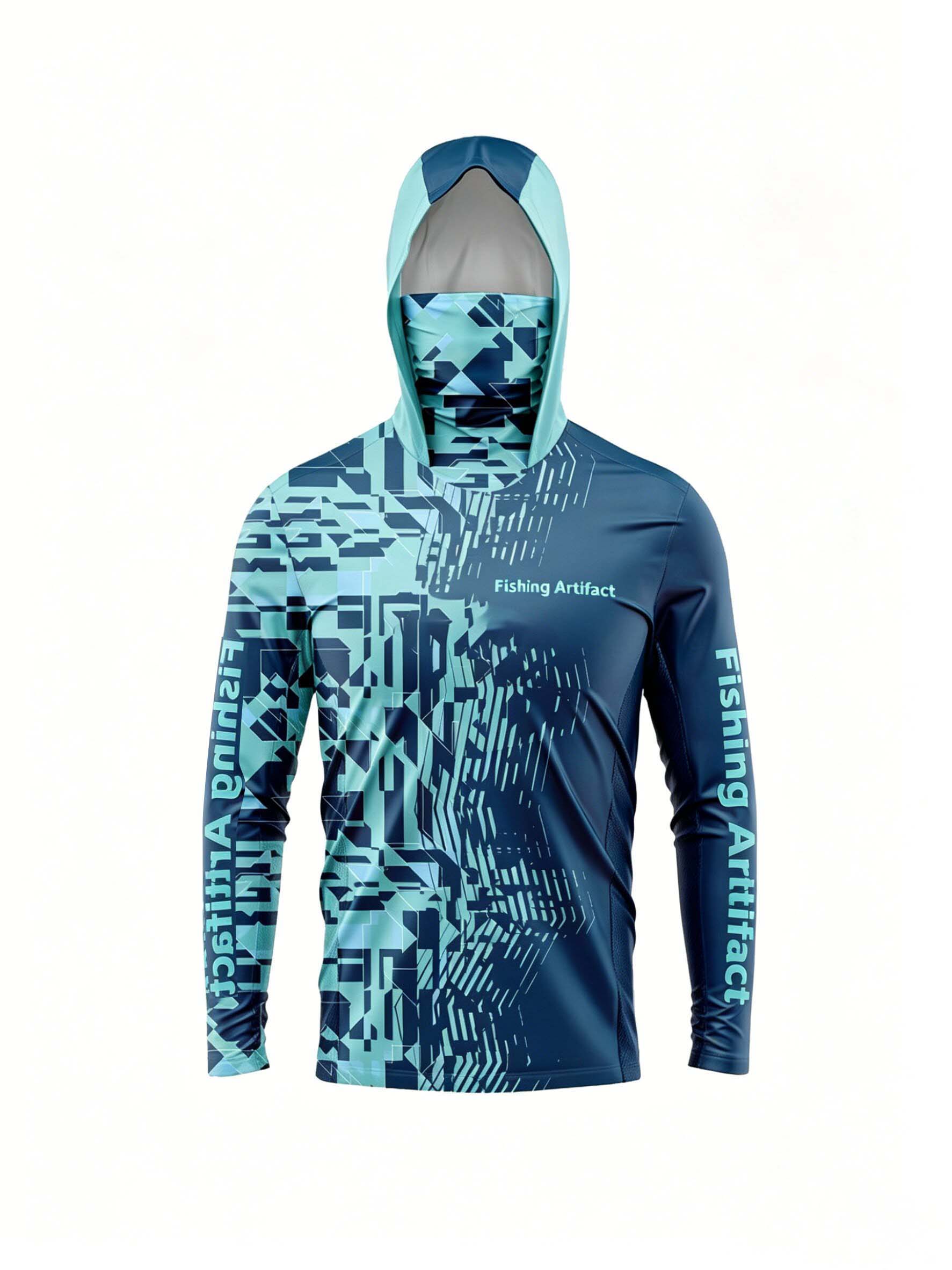 Summer Clothing Mens - เสื้อฮู้ดสำหรับผู้ชาย เหมาะสำหรับใส่ในฤดูร้อน ใช้สำหรับกิจกรรมตกปลา แขนยาว มีหน้ากากในตัว ระบายอากาศได้ดี