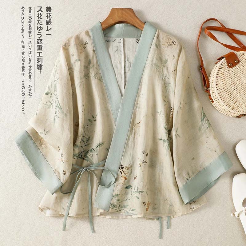 Summer Clothing Wraps - เสื้อคลุมคาร์ดิแกนลายดอกไม้สไตล์วินเทจสำหรับผู้หญิง เสื้อคลุมสไตล์จีนสำหรับฤดูใบไม้ผลิและฤดูร้อน เสื้อคลุมผ้าฝ้าย