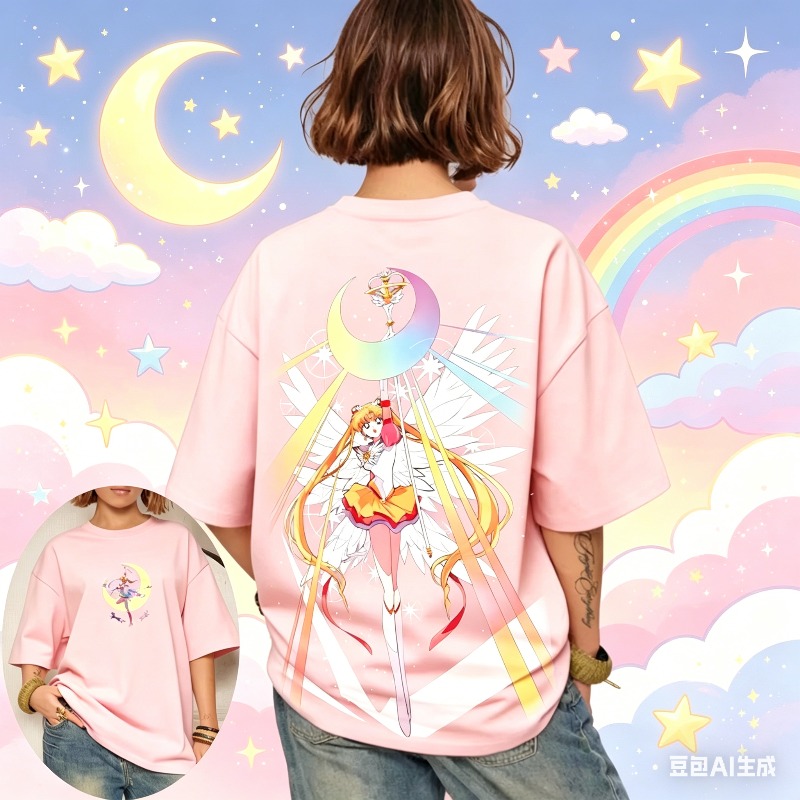 Summer Clothing Trends For Women - 2026 ใหม่เซเลอร์มูนเซเรน่าลำลองผู้หญิงเทรนด์แม่ลูกเสื้อยืดแขนสั้นฤดูร้อนขนาดใหญ่สบายหลวม Y2k ท็อป