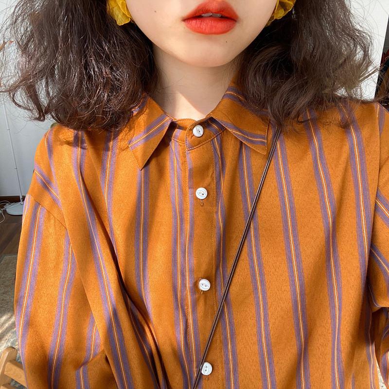 Summer Clothing Trends For Women - เสื้อโปโลแขนยาวคอโปโลลำลองลายทางสำหรับวัยรุ่นเสื้อเทรนด์เข้าได้กับทุกชุดเสื้อเสื้อผ้าผู้หญิงแฟชั่นวินเทจใหม่ฤดูใบไม้ผลิ
