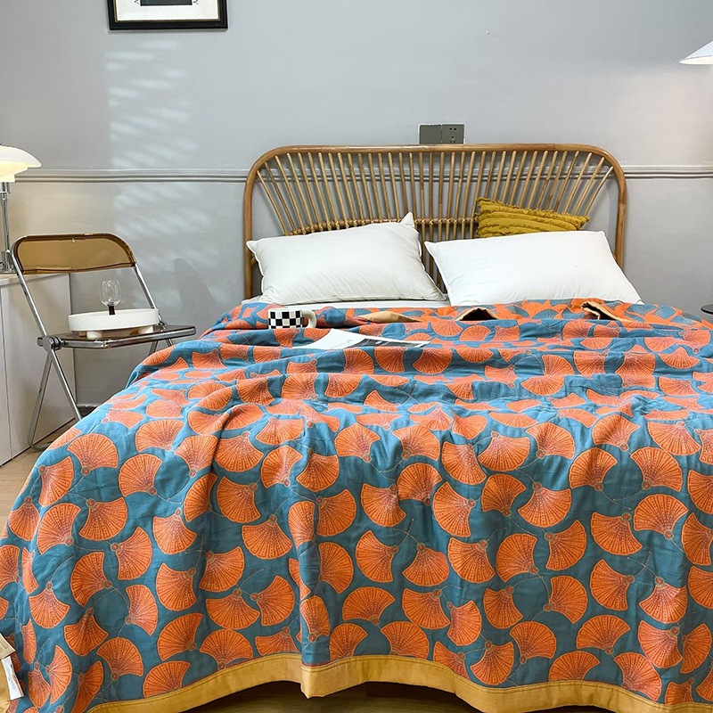 Summer Quilt - ผ้าห่มผ้าตาข่ายผ้าฝ้าย100% สามชั้นสุดหรูสำหรับเตียงควีน/เตียงคิงไซส์ใช้งานได้อเนกประสงค์เช่นผ้าห่มหรือผ้าคลุมเตียงสำหรับฤดูร้อน