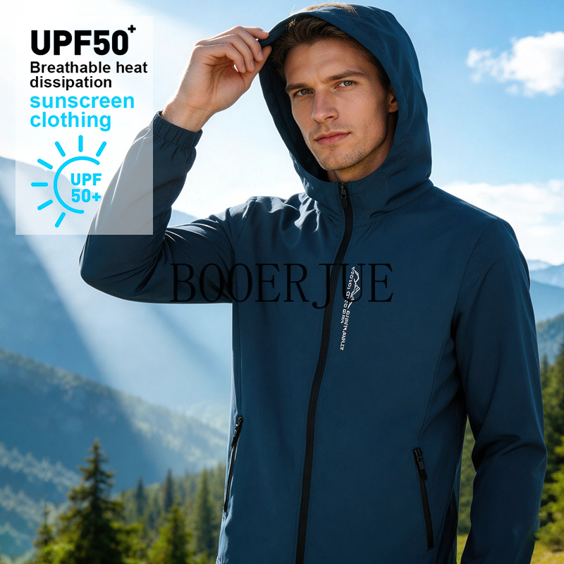 Summer Hiking Clothing - เสื้อแจ็คเก็ตกันน้ำสำหรับผู้ชายสำหรับกิจกรรมกลางแจ้ง เดินป่า ตั้งแคมป์ ตกปลา วิ่ง ปีนเขา