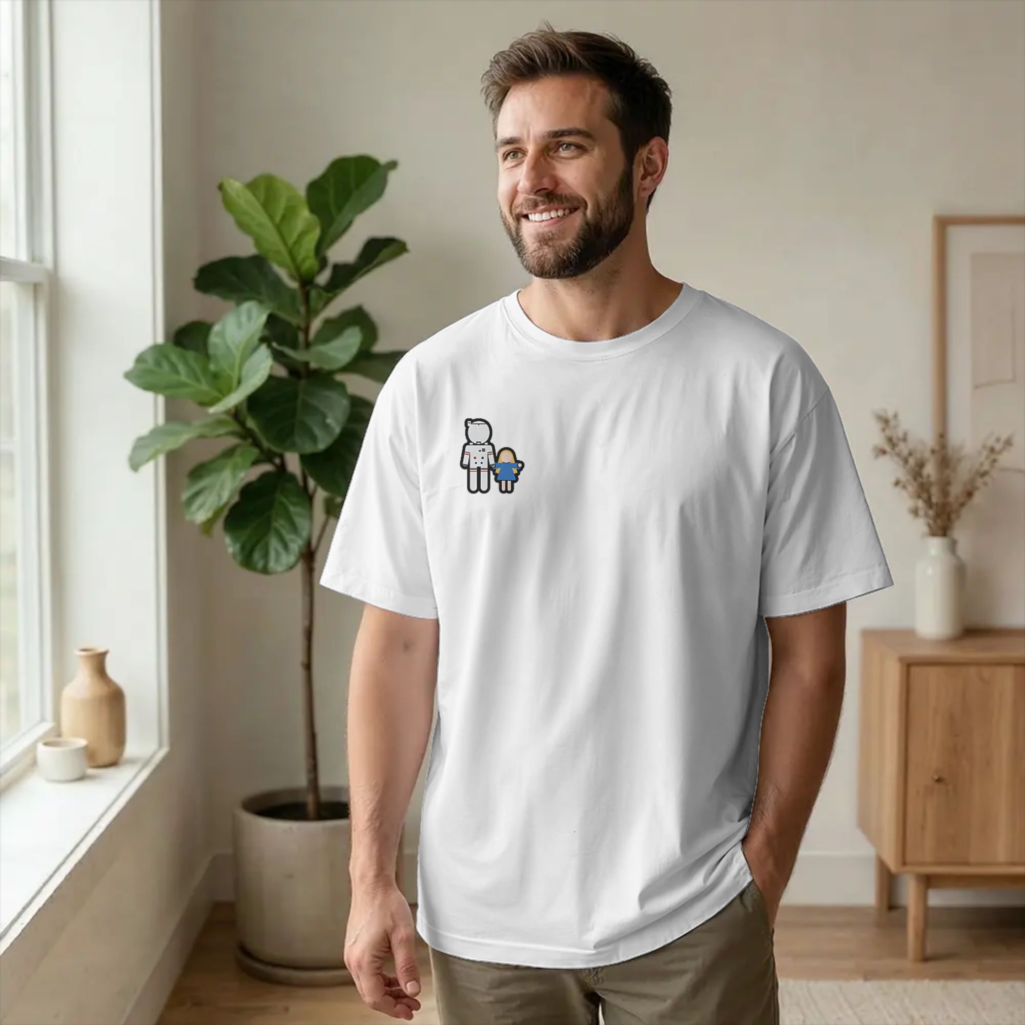 Summer Clothing Ideas Men - เสื้อยืดลายการ์ตูนฮิวจ์ ไดอาน่า สำหรับผู้ชาย เสื้อยืดคอตตอนลายการ์ตูนน่ารัก คอกลม แขนสั้น