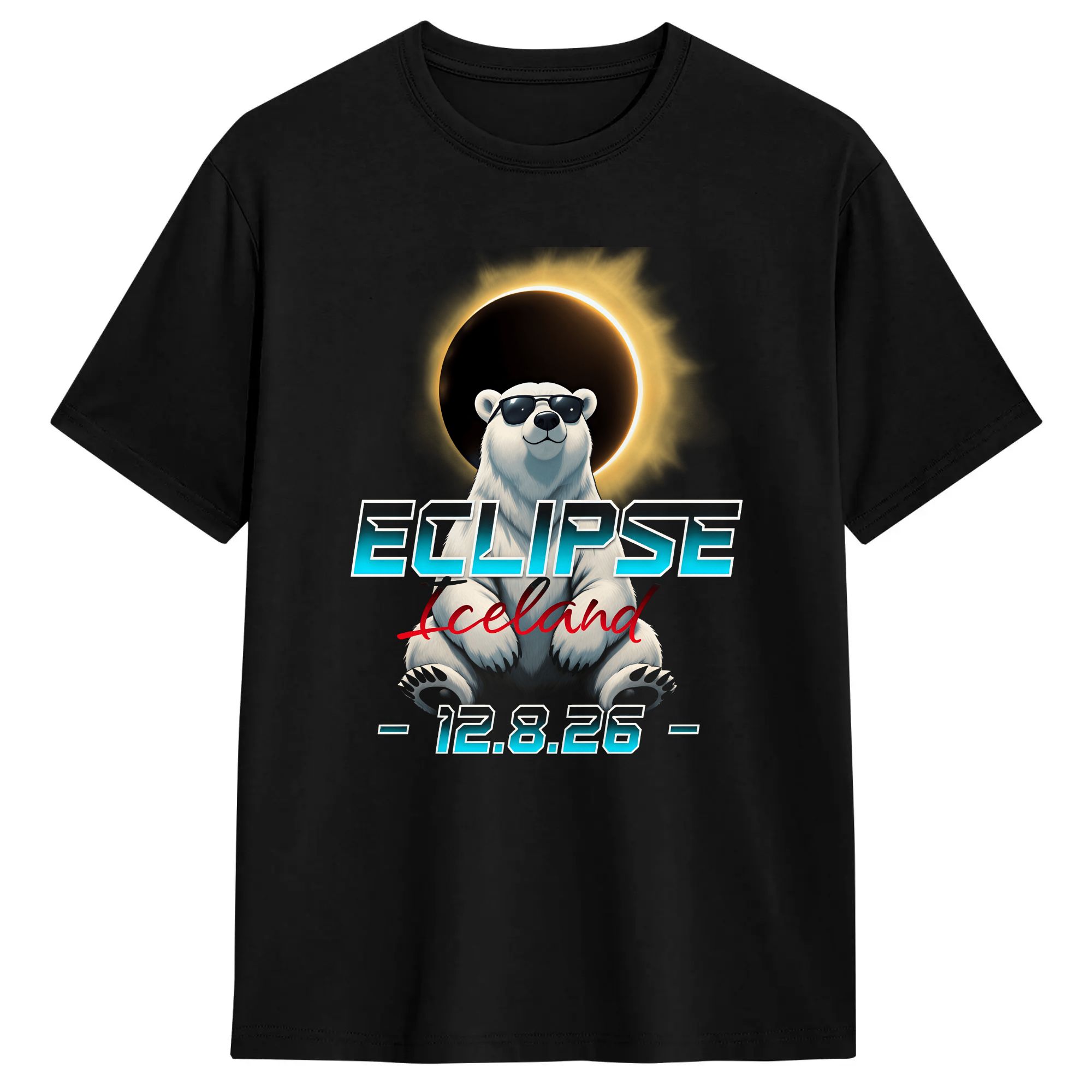 Summer Clothing Ideas Men - เสื้อยืดผู้ชาย ลายปรากฏการณ์สุริยุปราคากิลท์ ไอซ์แลนด์ 2026 เสื้อยืดยอดนิยม เสื้อยืดฤดูร้อน