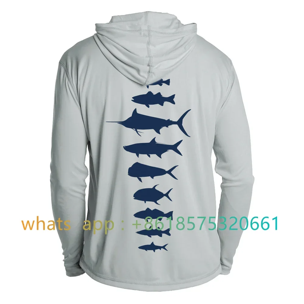 Summer Hiking Clothing - Mens UPF 50 ประสิทธิภาพเสื้อตกปลาHoodieแขนยาวตกปลาเดินป่าBreathable Sun Protectionเสื้อชุดตกปลา
