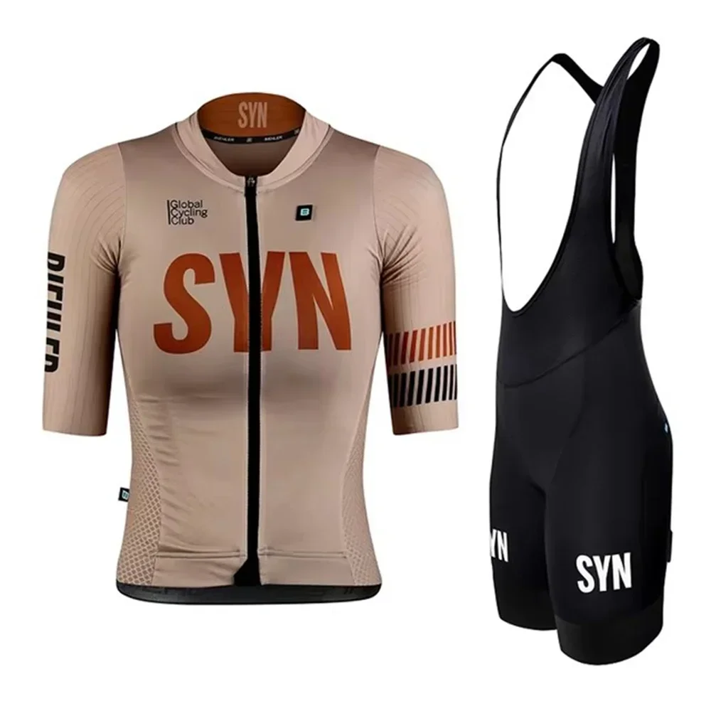 Summer Clothing Sale Men - ชุดปั่นจักรยานทีมซัมเมอร์ SYN สำหรับผู้หญิง เสื้อเจอร์ซีย์แขนสั้น SYNDICATE และกางเกงขาสั้นแบบมีสายรัด