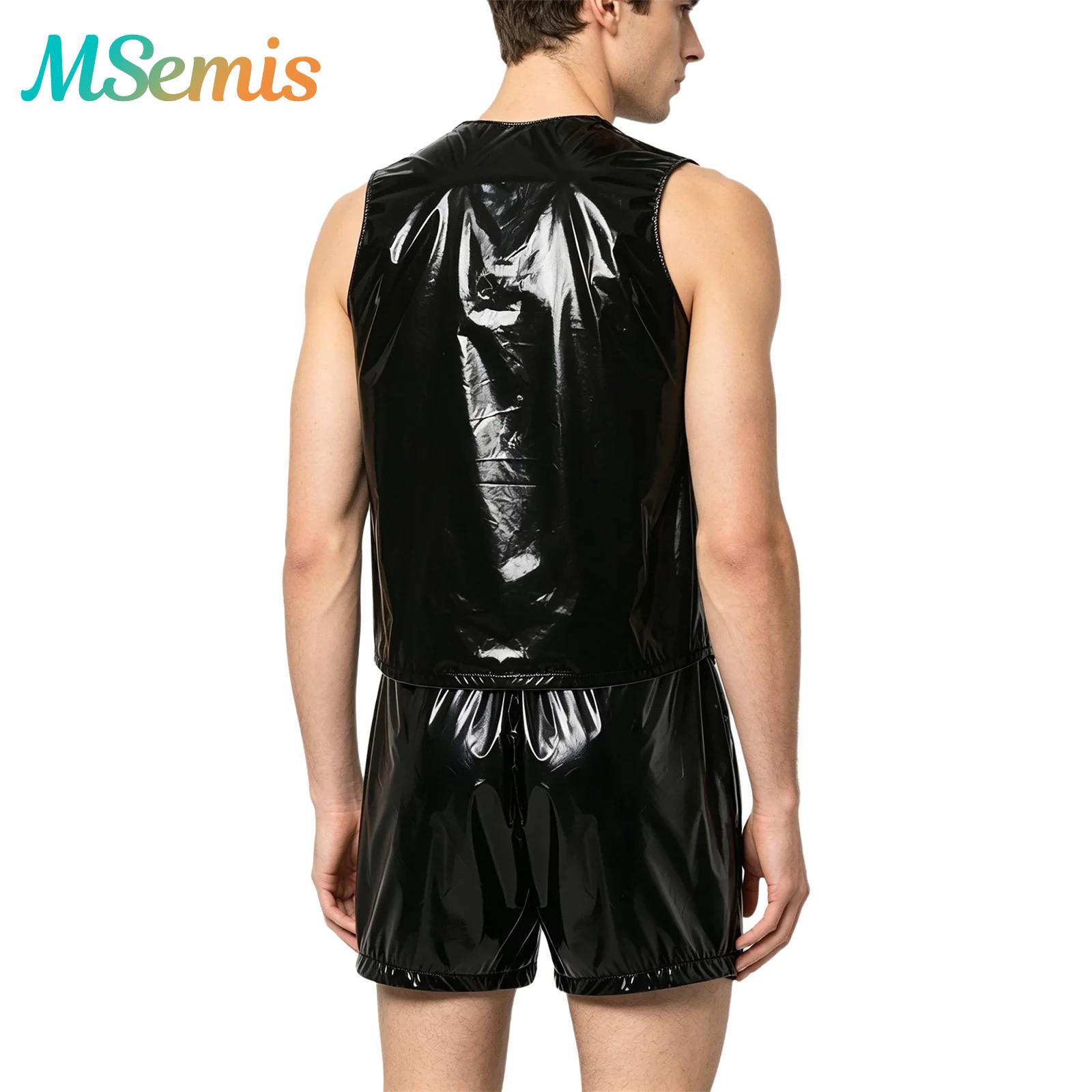 Summer Clothing Mens - ชุดกีฬาผู้ชายแบบกันน้ำ เสื้อกล้ามและกางเกงบ็อกเซอร์ติดกระดุมด้านข้าง ชุดสองชิ้น เสื้อผ้าสำหรับผู้พิการและผู้ที่มีความต้องการพิเศษ