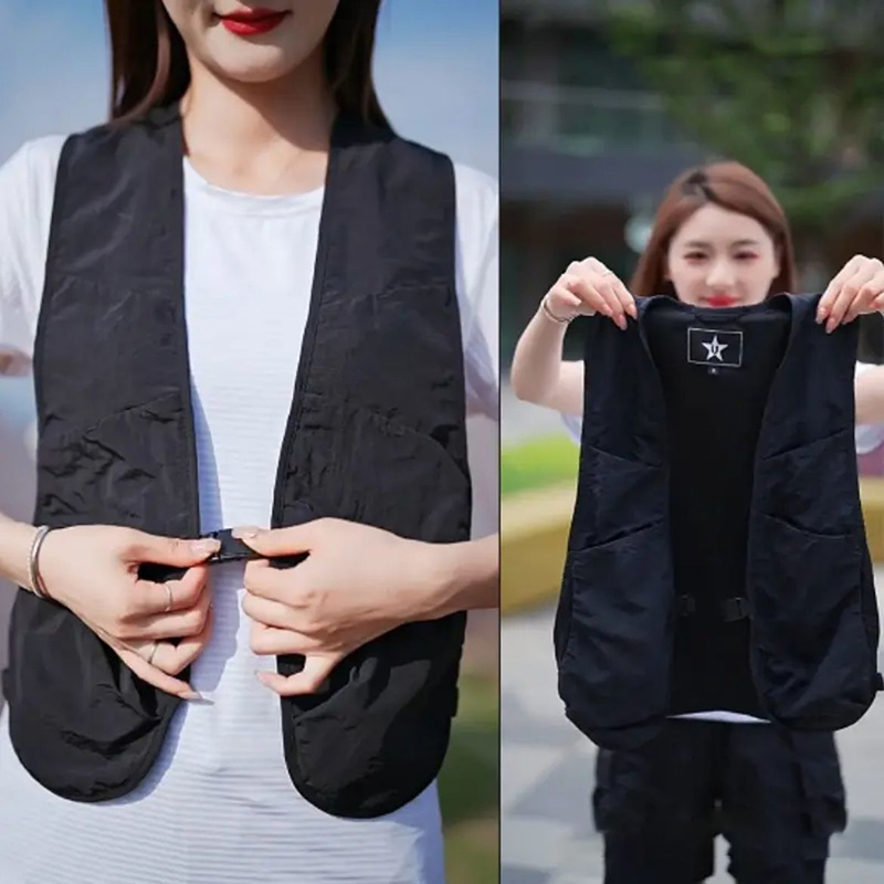Summer Hiking Clothing - น้ําหนักเบาUnisexเสื้อกั๊กหลายกระเป๋าHip-Hop Streetwear Chest Rigกระเป๋าท่องเที่ยวกลางแจ้งตกปลาเดินป่าเสื้อกั๊กเสื้อผ้า