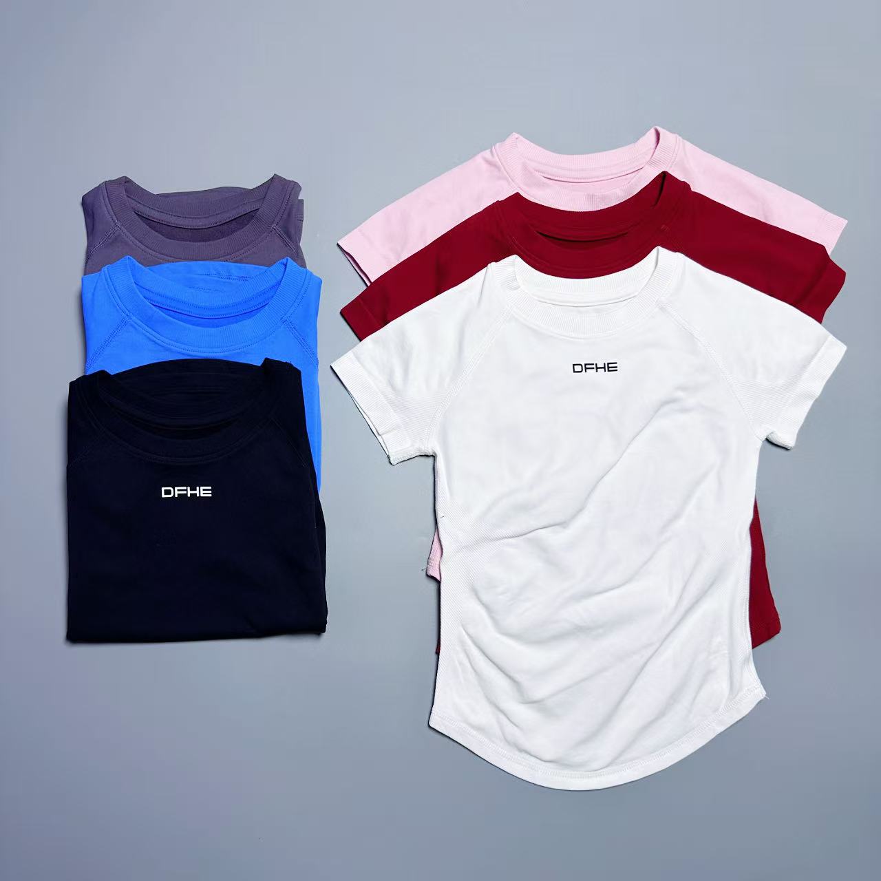 Summer Gym Clothing - เสื้อยืดกีฬาแขนสั้นคอกลมสำหรับผู้หญิง DF ระบายอากาศได้ดี ยืดหยุ่น ใส่สบาย เหมาะสำหรับออกกำลังกาย