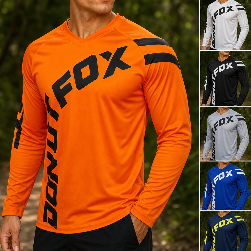 Summer Hiking Clothing - เสื้อปั่นจักรยานแขนยาวสำหรับผู้ชาย ออกแบบมาเพื่อการใช้งานที่หลากหลาย เหมาะสำหรับปั่นจักรยานเสือภูเขา กิจกรรมกลางแจ้ง เช่น เดินป่า