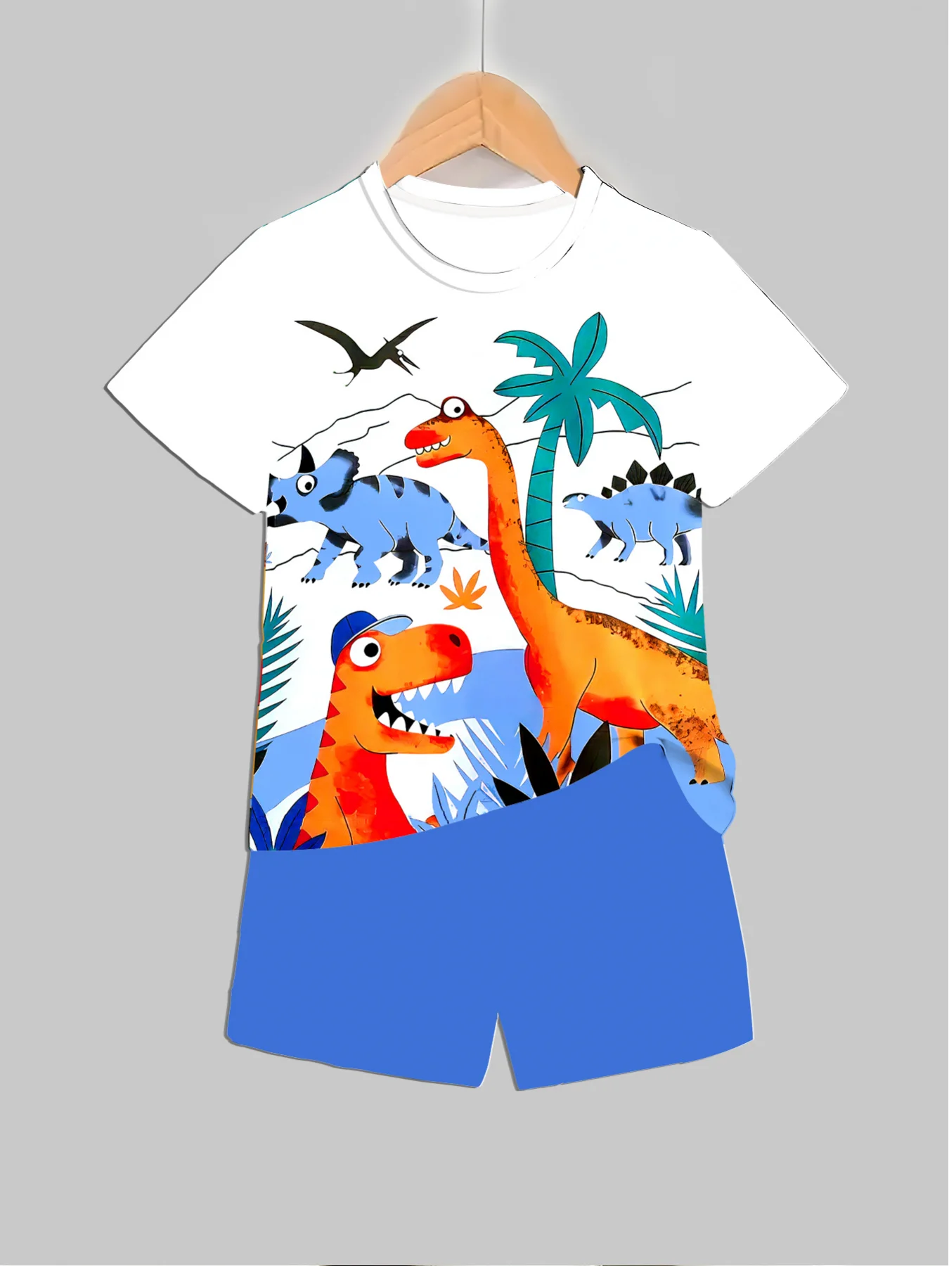 ชุดเสื้อผ้าพิมพ์ลายไดโนเสาร์ให - Summer Clothing For Girls บทวิจารณ์และราคา
