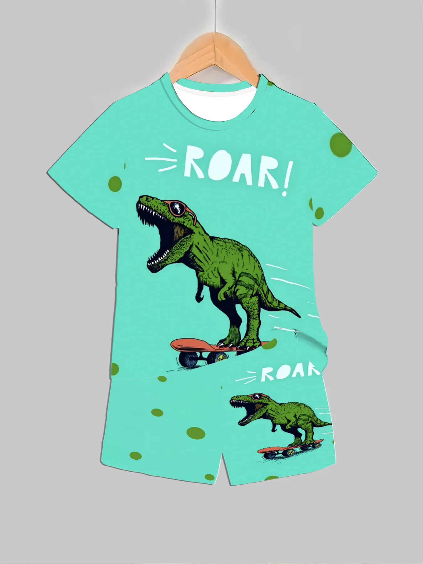 ชุดเสื้อผ้าพิมพ์ลายไดโนเสาร์ให - Summer Clothing For Girls บทวิจารณ์และราคา