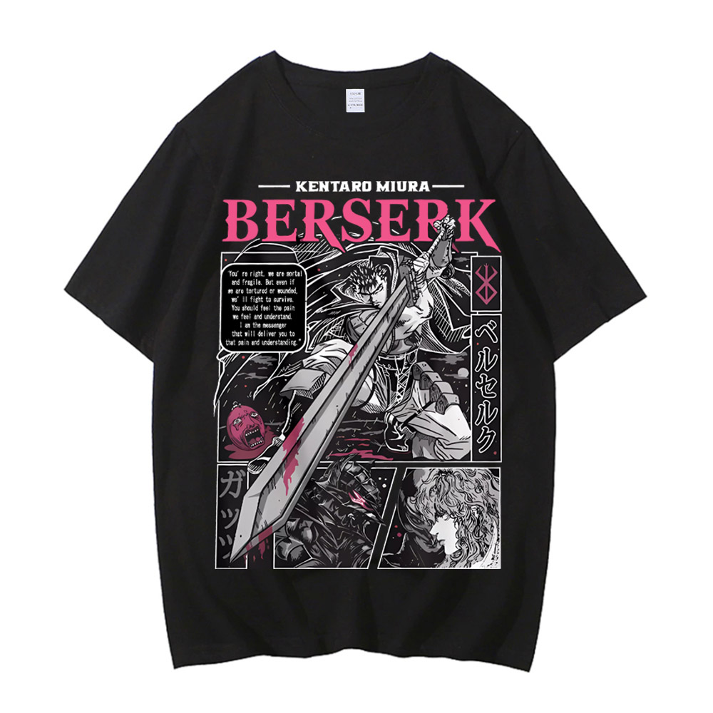 เสื้อยืดอนิเมะ Berserk ลายพิมพ - Summer Clothing Trends For Women บทวิจารณ์และราคา