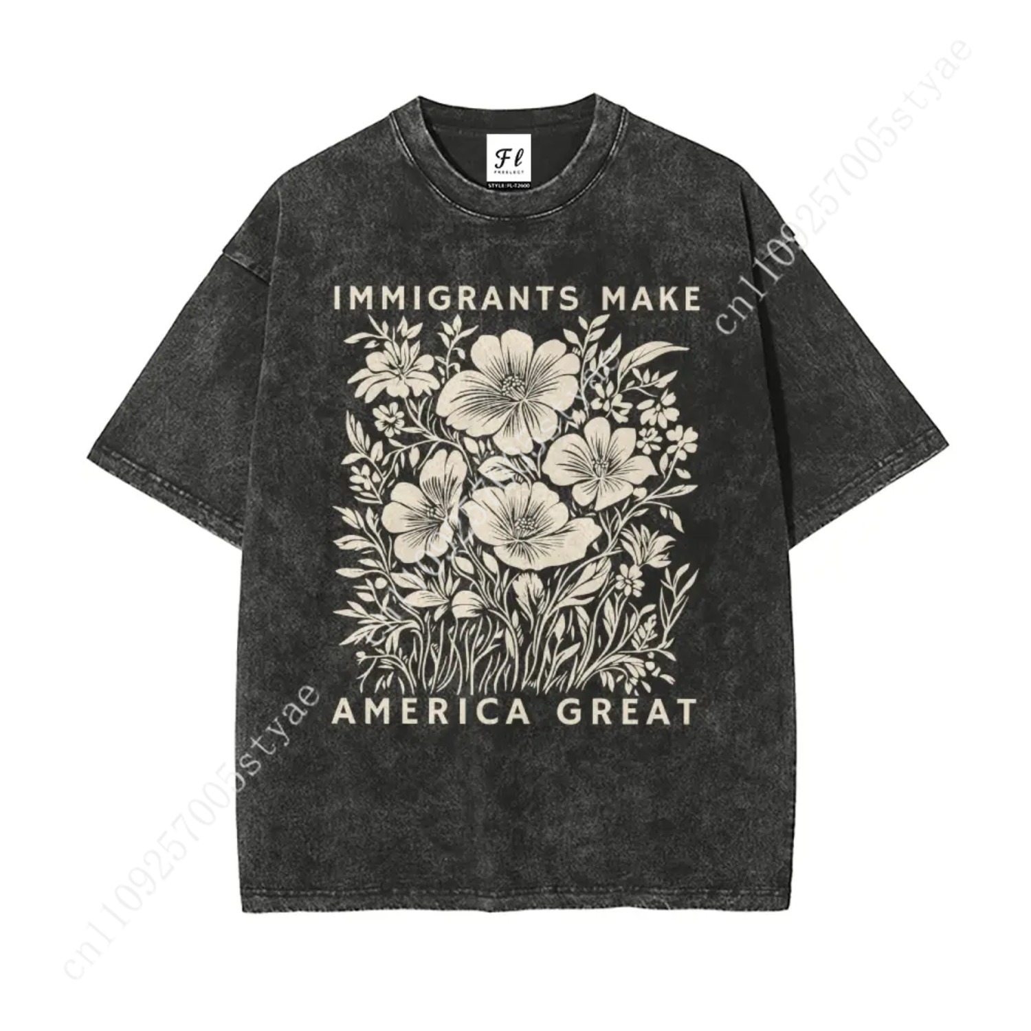 เสื้อยืดโอเวอร์ไซส์ลาย 