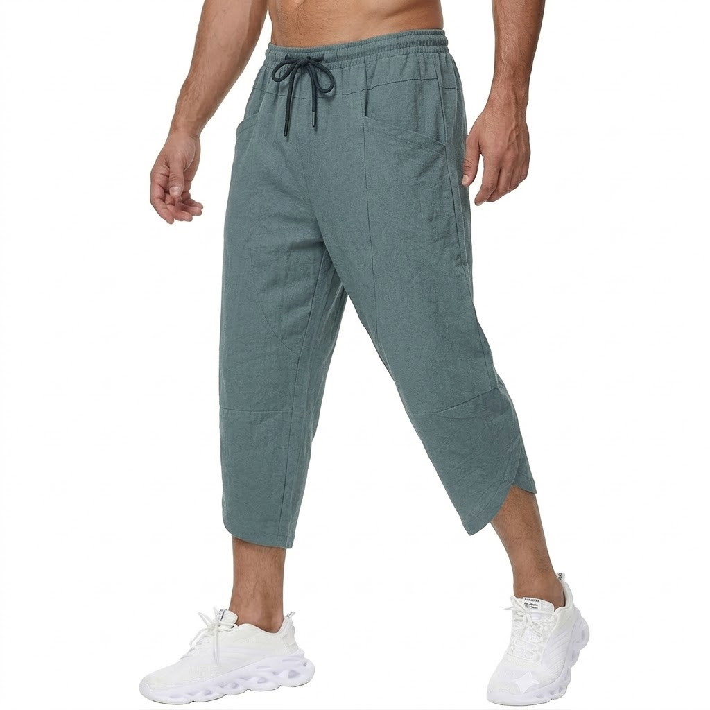 ฤดูร้อนผู้ชายผ้าลินินลำลองกางเ - Summer Hiking Clothing บทวิจารณ์และราคา