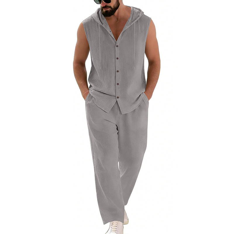 ชุดลำลองผ้าลินินสำหรับผู้ชาย เ - Summer Clothing Mens บทวิจารณ์และราคา