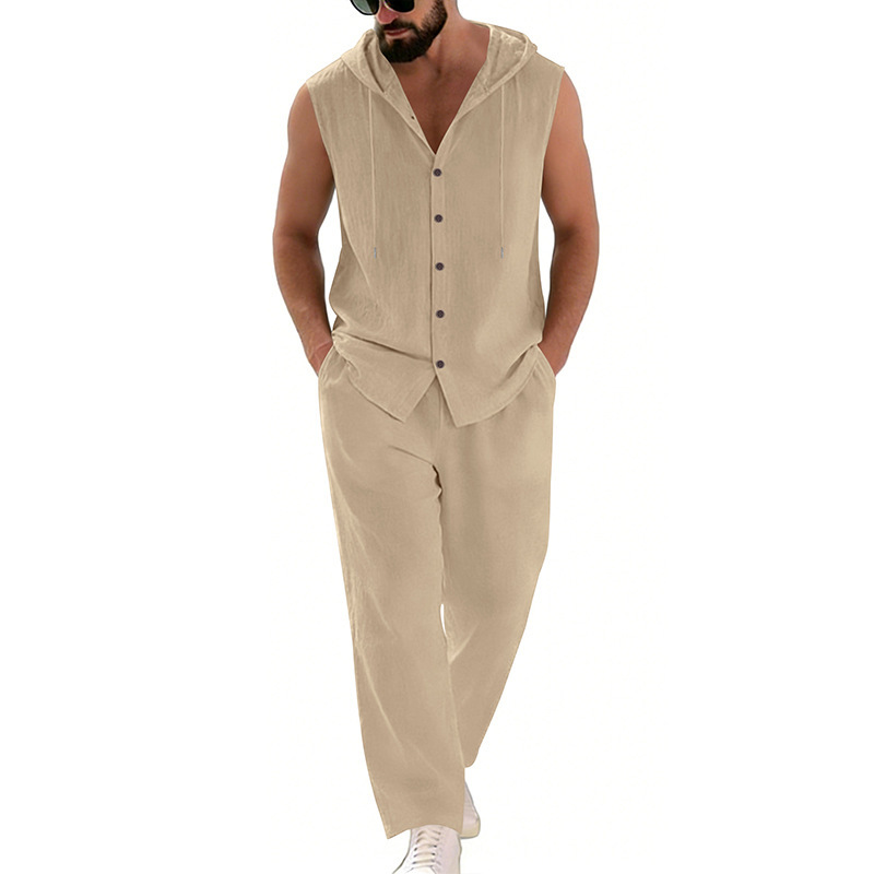 ชุดลำลองผ้าลินินสำหรับผู้ชาย เ - Summer Clothing Mens บทวิจารณ์และราคา