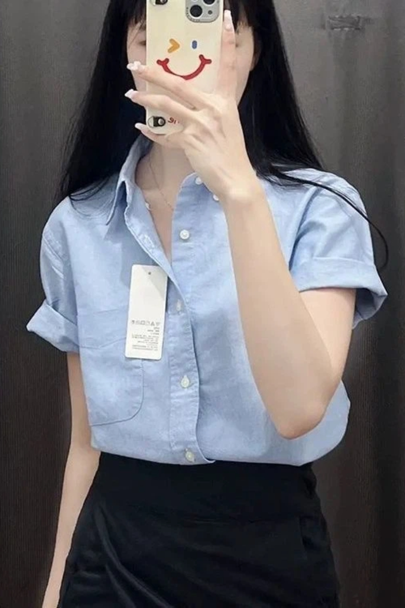 เสื้อโปโลแขนสั้นสไตล์เกาหลี คอ - Summer Clothing Trends For Women บทวิจารณ์และราคา
