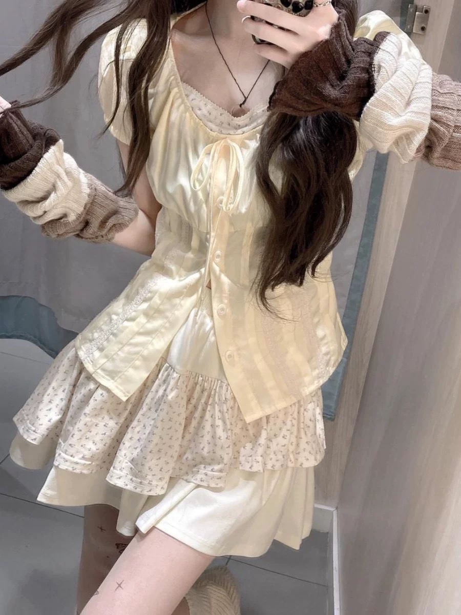 ชุดเซ็ตสองชิ้นลายดอกไม้หวานๆ ส - Summer Clothing For Girls บทวิจารณ์และราคา
